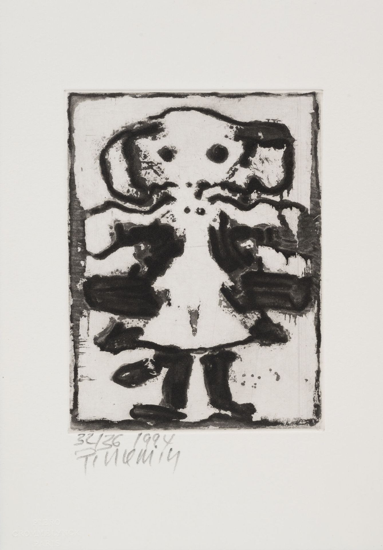 Jean-Pierre PINCEMIN (1944-2005) 无题》，1994年。
纸上蚀刻画。
底部有签名和编号32/36。
22,5 x 16厘米。