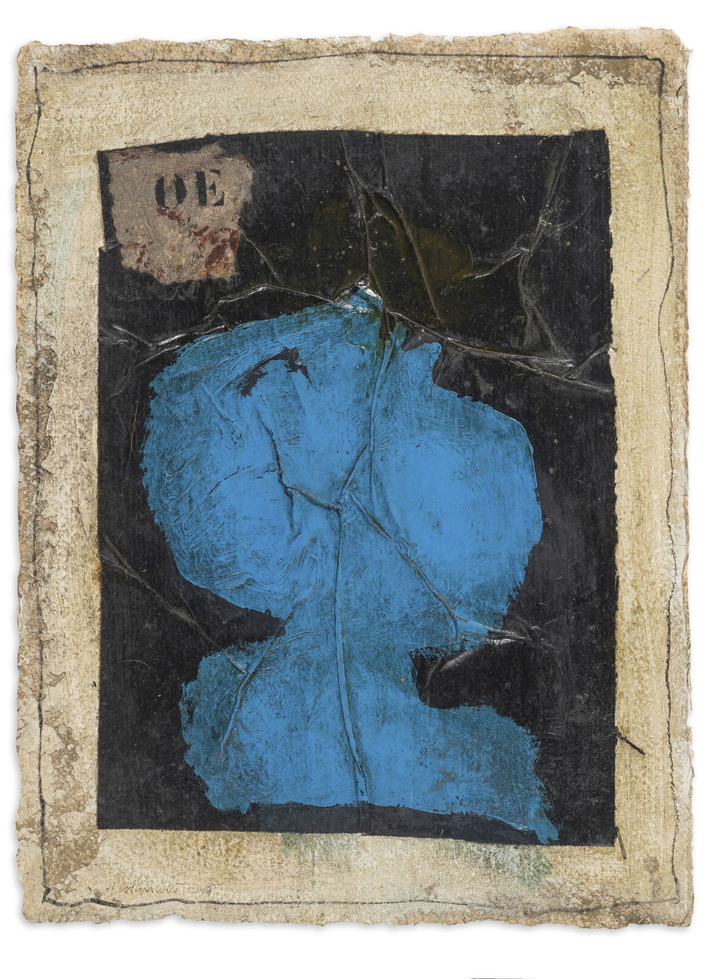 James COIGNARD (1925-2008) 无题。
纸上混合媒体。
左下方有签名 
38 x 29厘米。
褶皱和污渍。