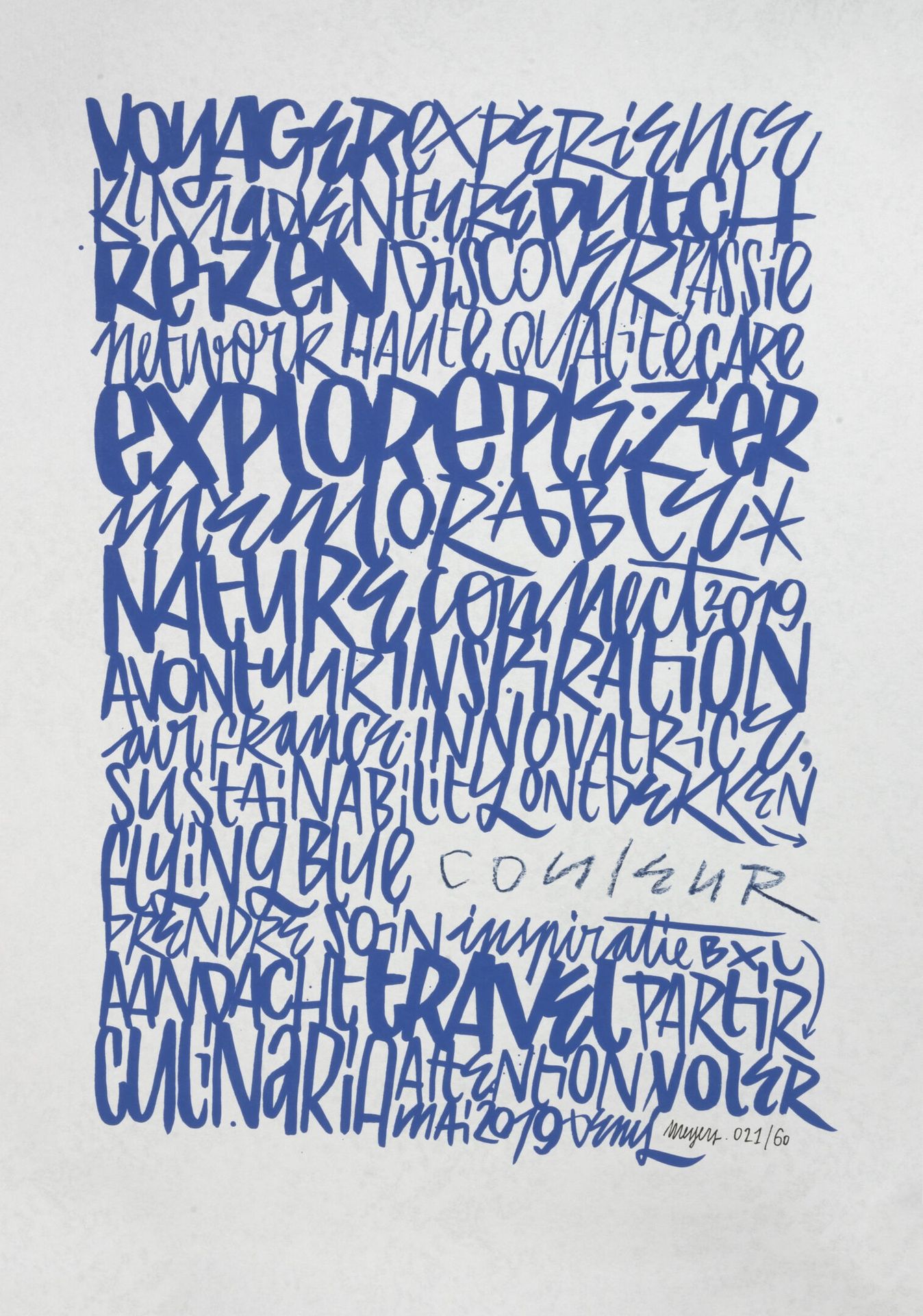 Denis MEYERS (1979) Couleur.
Technique mixte sur papier.
Signé et numéroté 21/60&hellip;