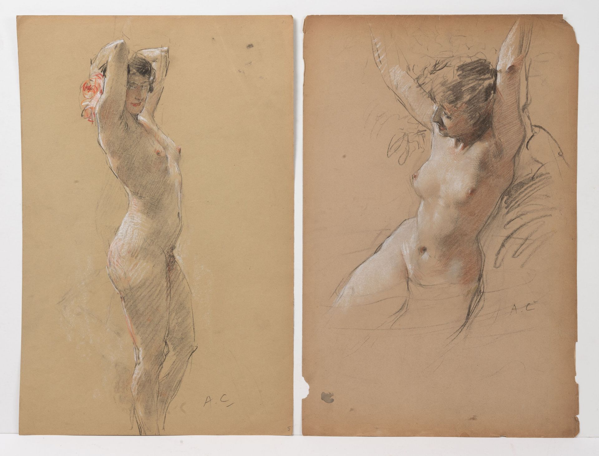 Antoine CALBET (1860-1944) Étude.
Lot de 9 dessins aux trois crayons sur papier.&hellip;