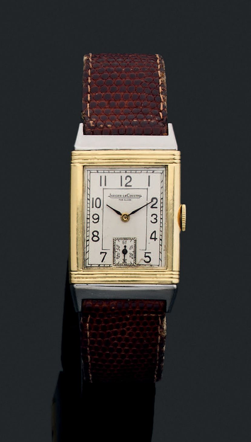 JAEGER-LECOULTRE, Reverso Montre bracelet d'homme en or (750 millièmes) et acier&hellip;