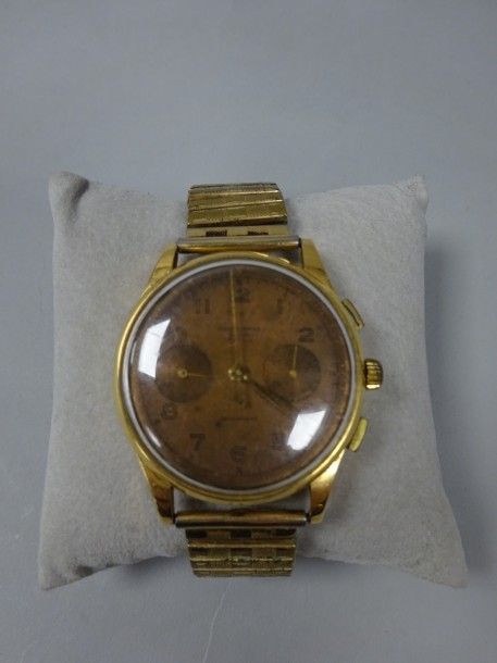 CHRONOGRAPHE SUISSE 

Montre bracelet chronomètre d'homme, boîtier en or jaune (&hellip;