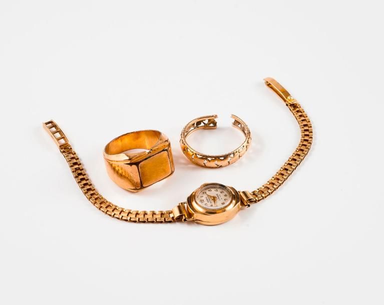 GEMIC 

Montre bracelet de dame en or jaune (750).

Cadran circulaire, signé, ca&hellip;