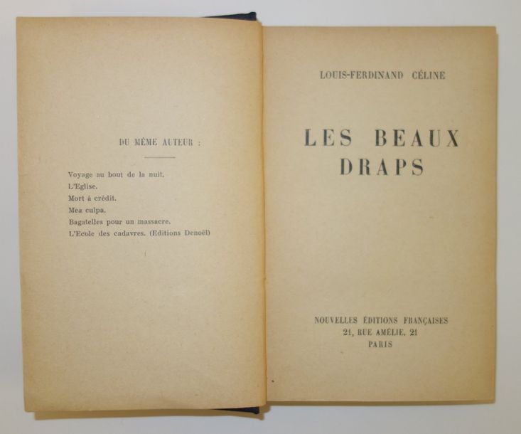 Null Louis-Ferdinand CELINE (1894-1961). 

Les Beaux Draps. 

Nouvelles Editions&hellip;