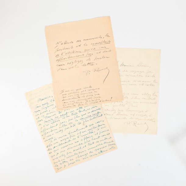 Pierre REVERDY (1889-1960) 

3 lettres autographes signées de la main de Pierre &hellip;