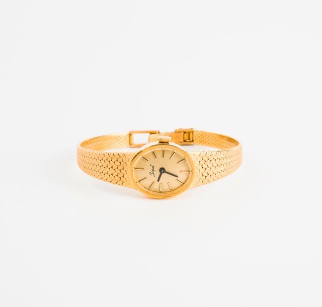 JOPEL 

Montre bracelet de dame en or jaune (750) 

Boîtier ovale. 

Cadran à fo&hellip;
