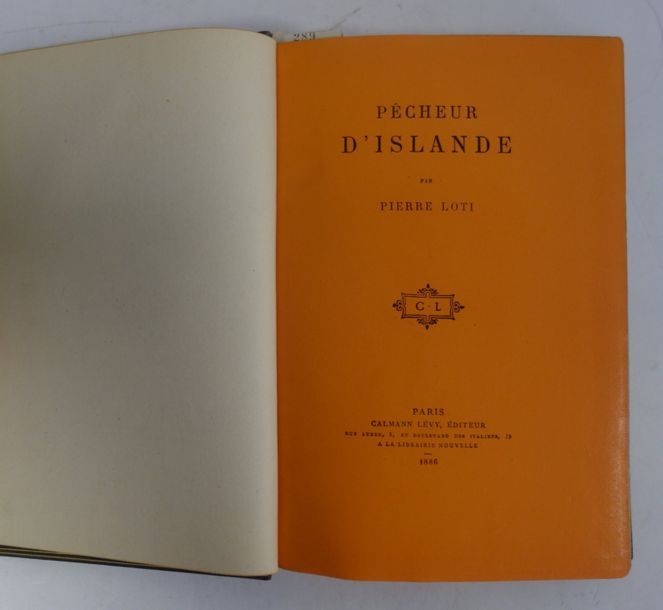 Pierre LOTI (1850-1923) 

Pêcheur d'Islande. 

Paris, Calmann Lévy, 1886. 

Reli&hellip;