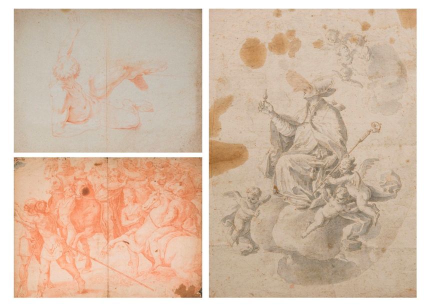 Null Trois dessins :
- Ecole italienne de la seconde moitié du XVIIème siècle
Et&hellip;