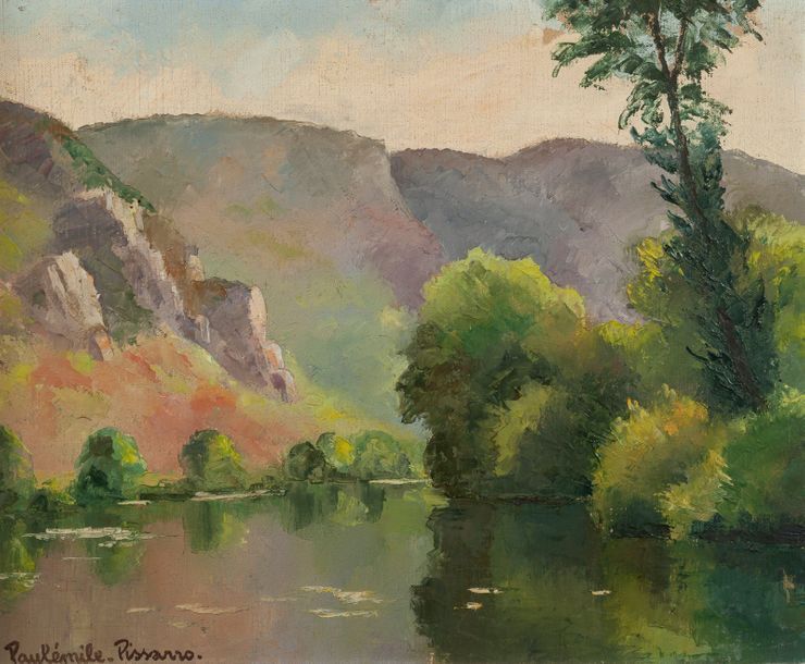 Paul Émile PISSARRO (1884-1972) Les rochers de Saint-Omer.
Huile sur toile.
Sign&hellip;