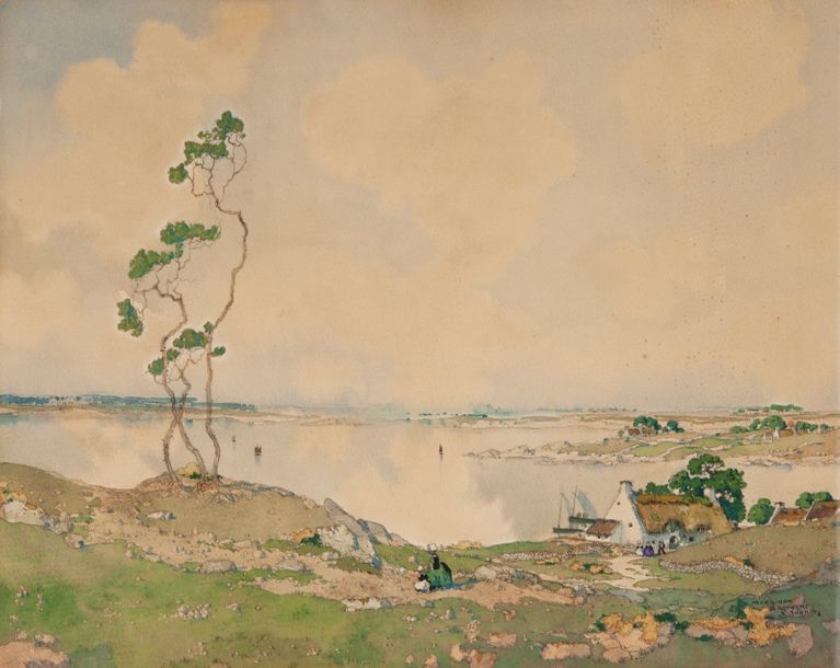 Ernest Pierre GUÉRIN (1887-1952) Paysage de la cote du Morbihan.
Aquarelle sur p&hellip;