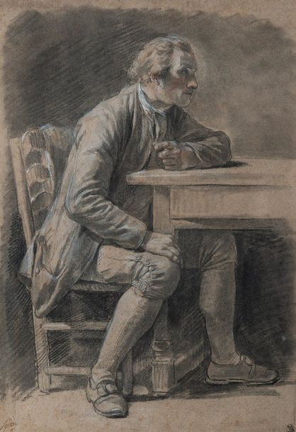 Nicolas Bernard LEPICIE (Paris 1735 - id., 1784) Villageois assis à une table.
P&hellip;