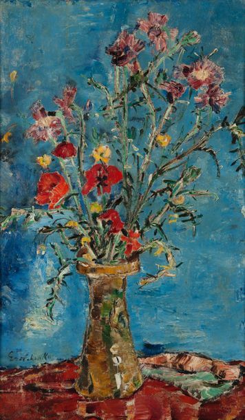Alexis GRITCHENKO (1883-1977) Bouquet de fleurs.
Huile sur panneau.
Signé en bas&hellip;