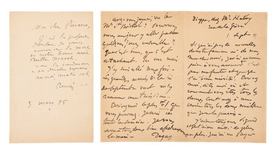 Edgar DEGAS (1834-1917) Lettre autographe signée et datée du 1er septembre (18)8&hellip;