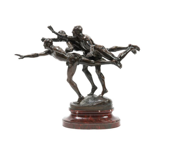 Alfred BOUCHER (1850-1934) Au but.
Epreuve d'édition en bronze à patine brune.
S&hellip;