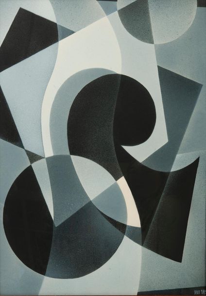 JEAN RETS (1910-1998) Composition.
Gouache sur papier. 
Signée en bas à droite.
&hellip;