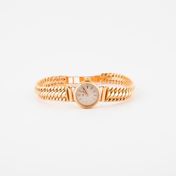 LIP 

Montre bracelet de dame en or jaune (750) 

Boîtier rond. 

Cadran à fond &hellip;