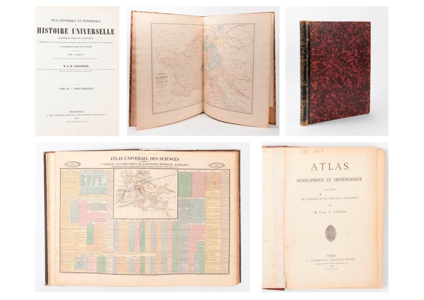 WAHL. 

Atlas physique, politique et historique de la France. 

Paris, 1855, in-&hellip;