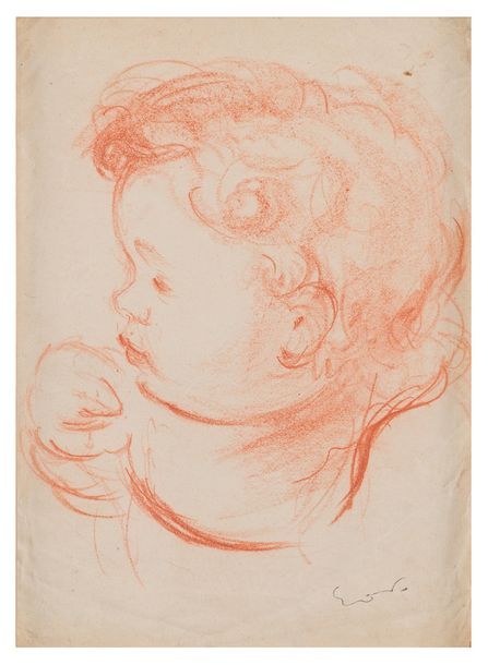 Emile Othon Friesz (1879-1949) 
Portrait du petit fils de l'artiste
Dessin à la &hellip;