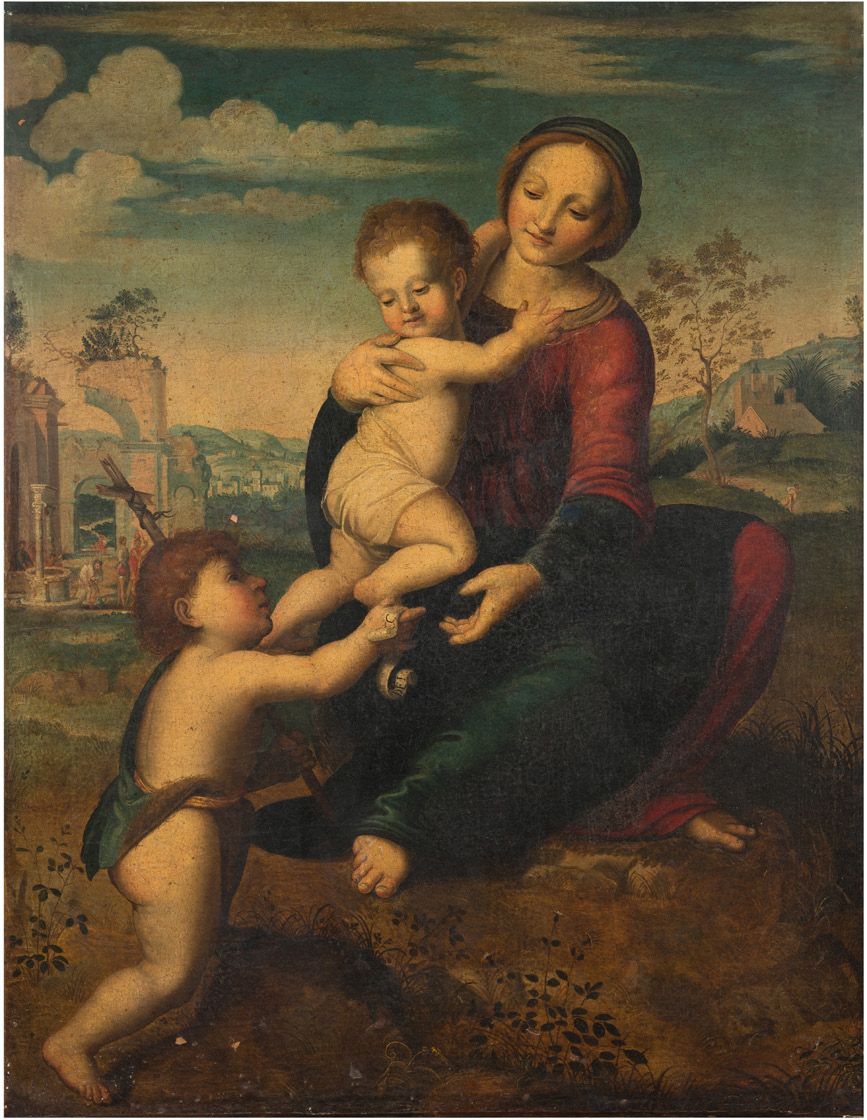 FRANCIABIGO Francesco (D'après) 
Vierge à l'enfant avec le petit saint Jean-Bapt&hellip;