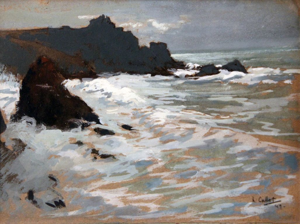 Henri Eugène CALLOT (1875-1956). La costa, 1949.
Gouache su cartone, firmato e d&hellip;