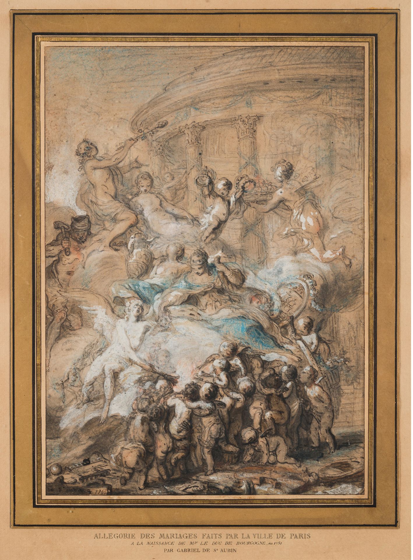 SAINT-AUBIN Gabriel Jacques de Paris 1724-id.; 1780 "Alegoría de los matrimonios&hellip;