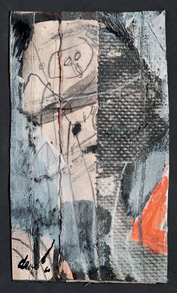 Antoni CLAVE (1913-2005) Guerrier à la lance, 1960.
混合媒体和拼贴画，左下方有签名和日期60。
20 x 1&hellip;