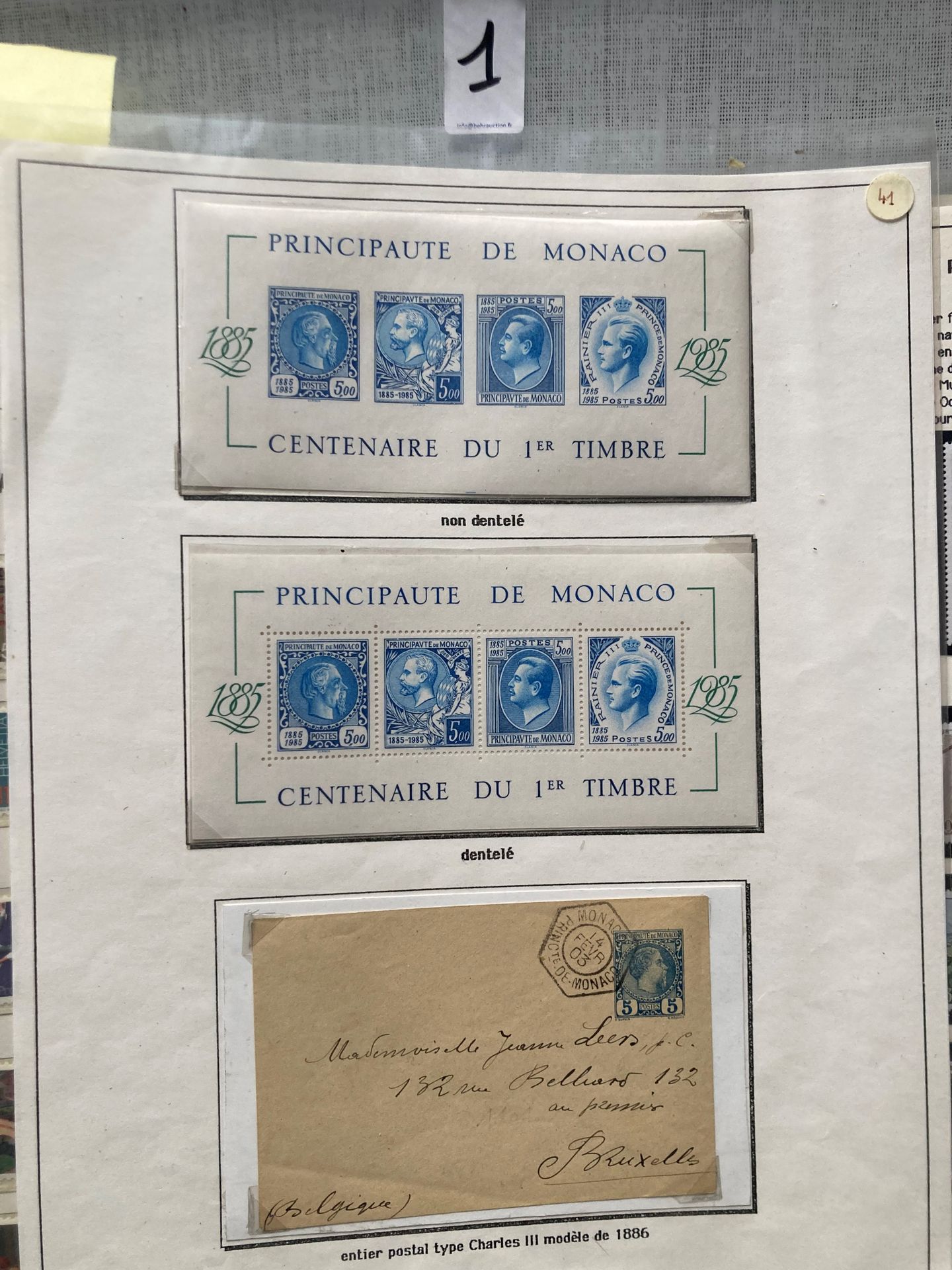 Null Una caja: Monaco : 
Colección presentada, para concurso, incluyendo sellos &hellip;