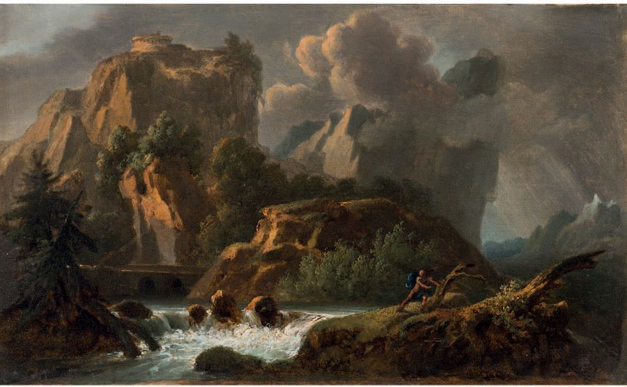 MICHALLON Achille Etna (entourage de) Paris 1796 - id.; 1822 Paysage au torrent &hellip;