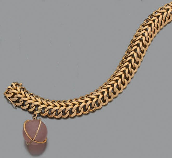Null Bracelet articulé en or jaune 750 millièmes, les maillons ajourés retenant &hellip;