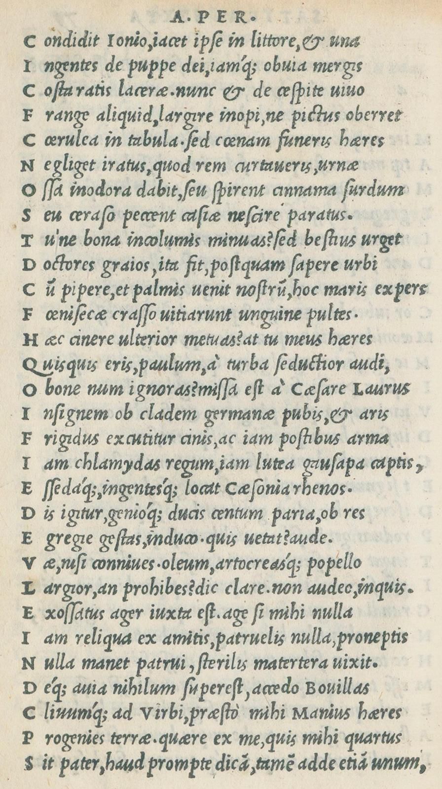 Juvenalis,D.J. U. F.A.Persius. (Satyrae). Venedig, Aldus u. A. Torresani 1501 (=&hellip;