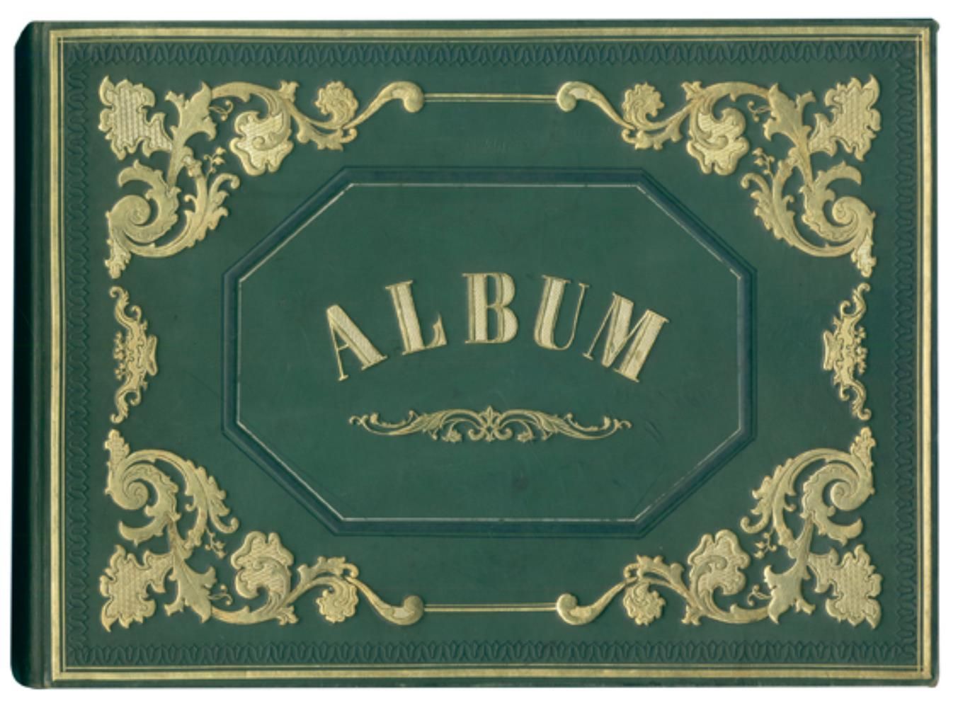 Grünes Lederalbum in the style of the 19th century with rich, ornamental gold an&hellip;