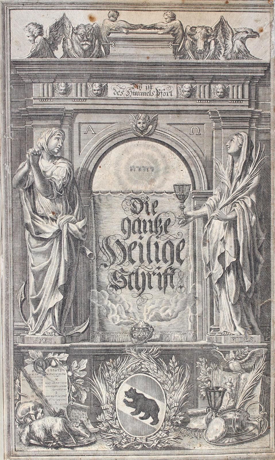 Biblia germanica. 圣经》，即：整个神圣的。阅读《旧约》和《新约》...。由J.Piscator新译...。4部分和附录共1卷。伯尔尼1728年&hellip;