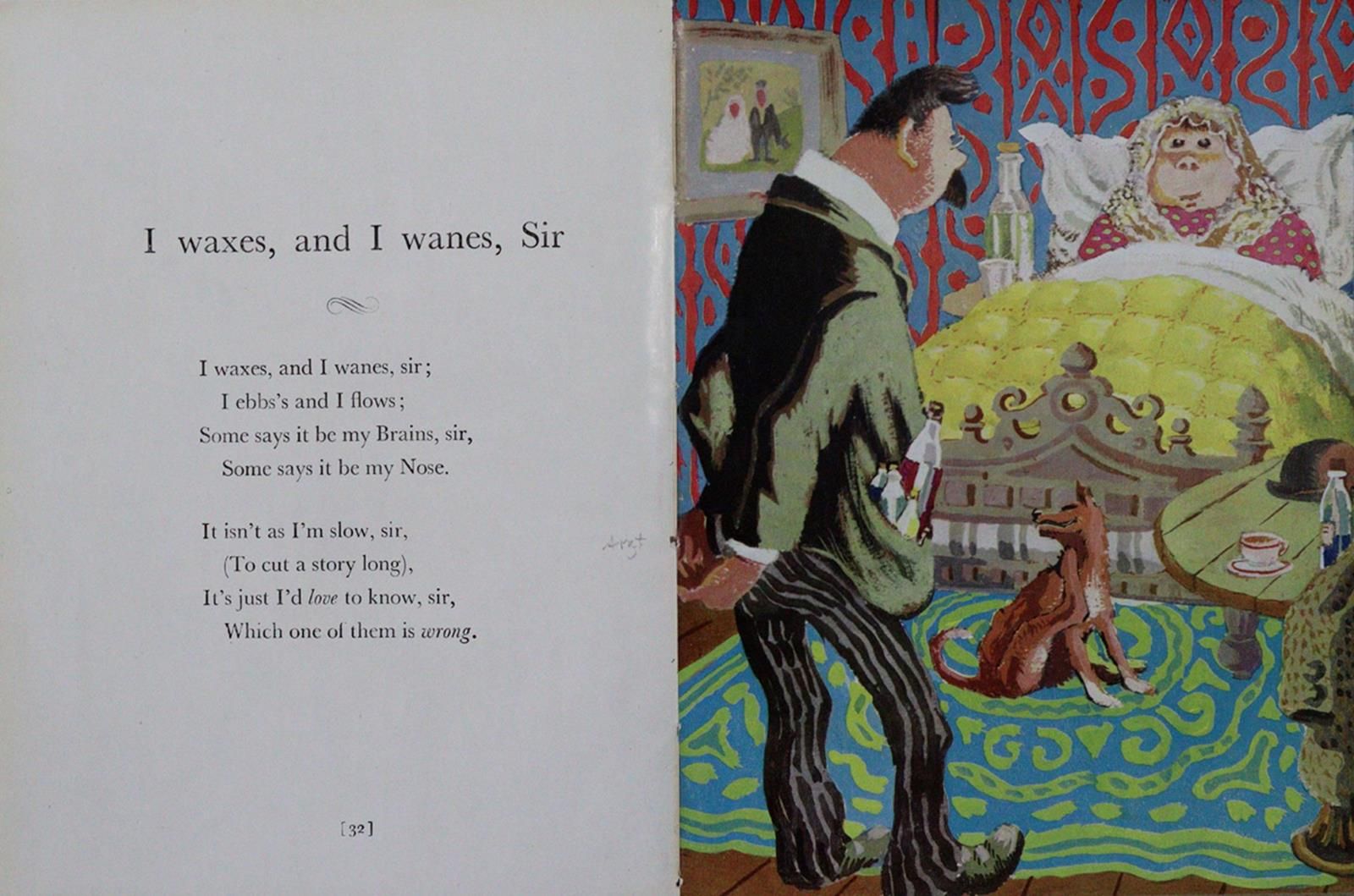 Peake,M. 毫无道理的押韵。伦敦，Eyre & Spottiswoode 1944年，8°。有16个全彩色版本。插图38页，1页。Olwd.有彩色插图的O&hellip;