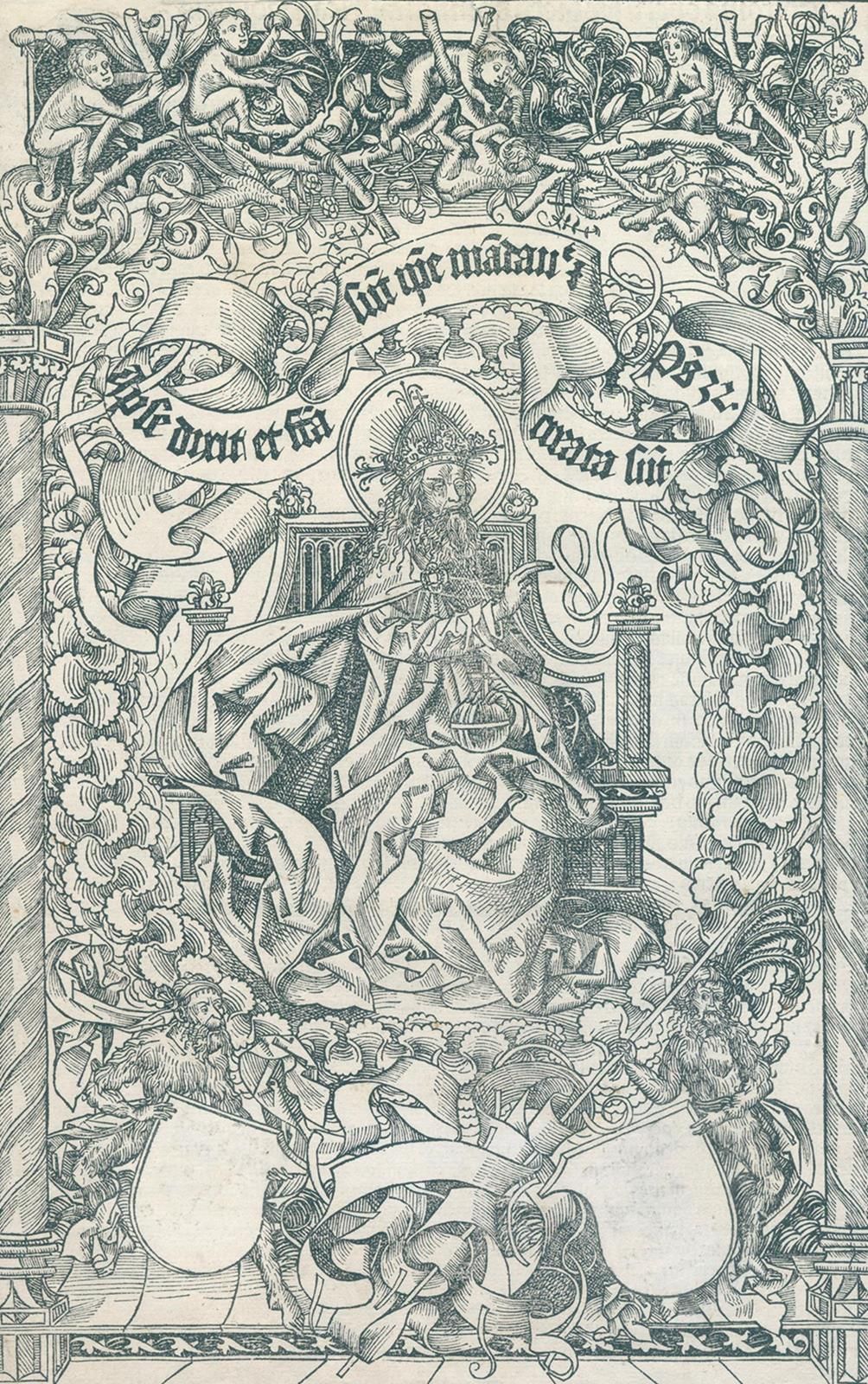 Wolgemut, Michael (1434 Nuremberg 1519). Dieu le Père, trônant, bénissant son œu&hellip;