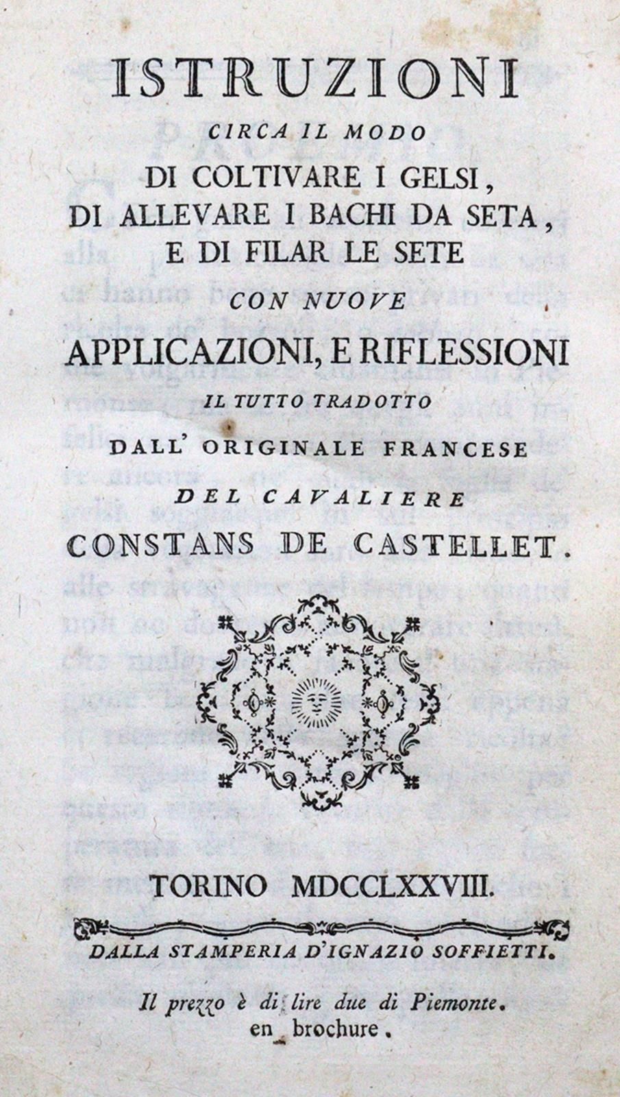 Constans de Castellet,(J.B.). Istruzioni circa il modo di coltivare i gelsi, di &hellip;