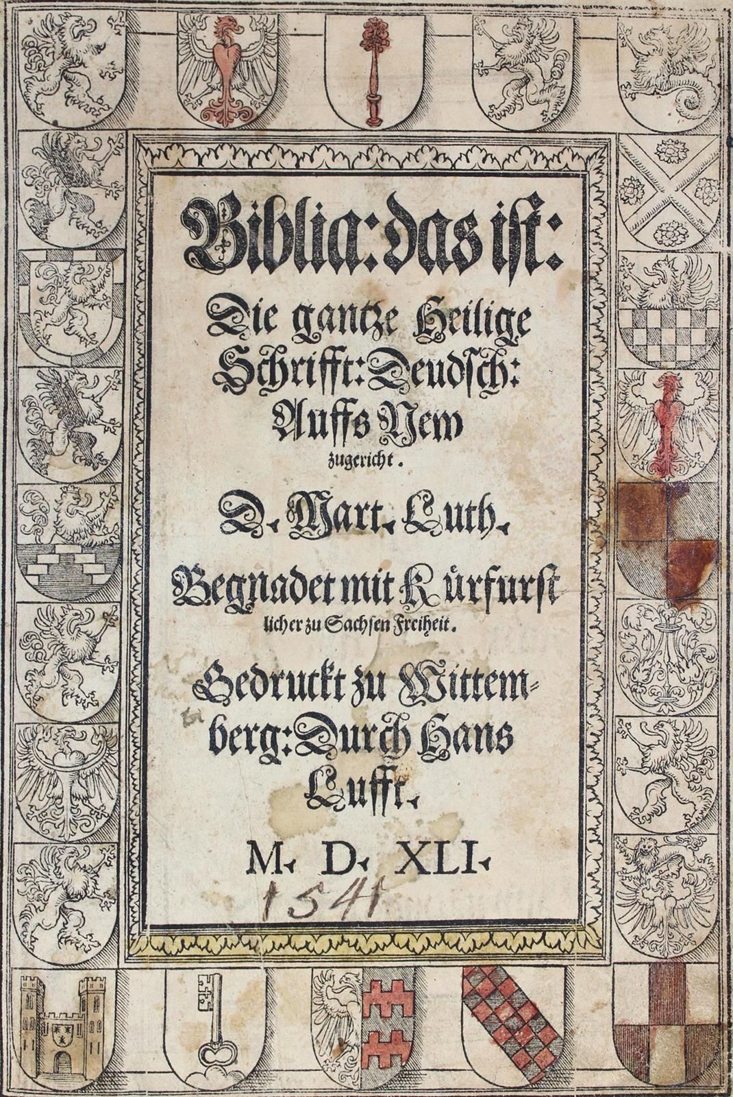 Biblia germanica. Biblia : c'est-à-dire : Toute l'Ecriture Sainte : Allemand : A&hellip;