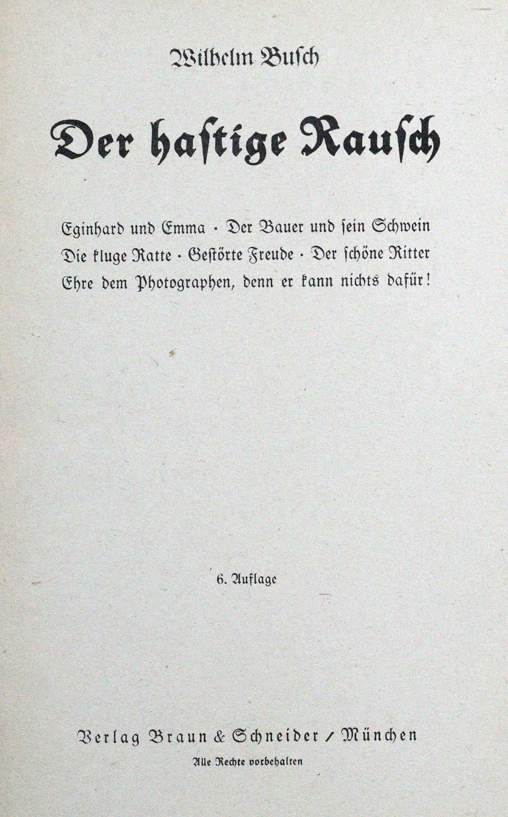 Busch,W. Schnurrdiburr ou Die Bienen. Manuldruck-Ausg. Mchn., Braun u. Schneider&hellip;