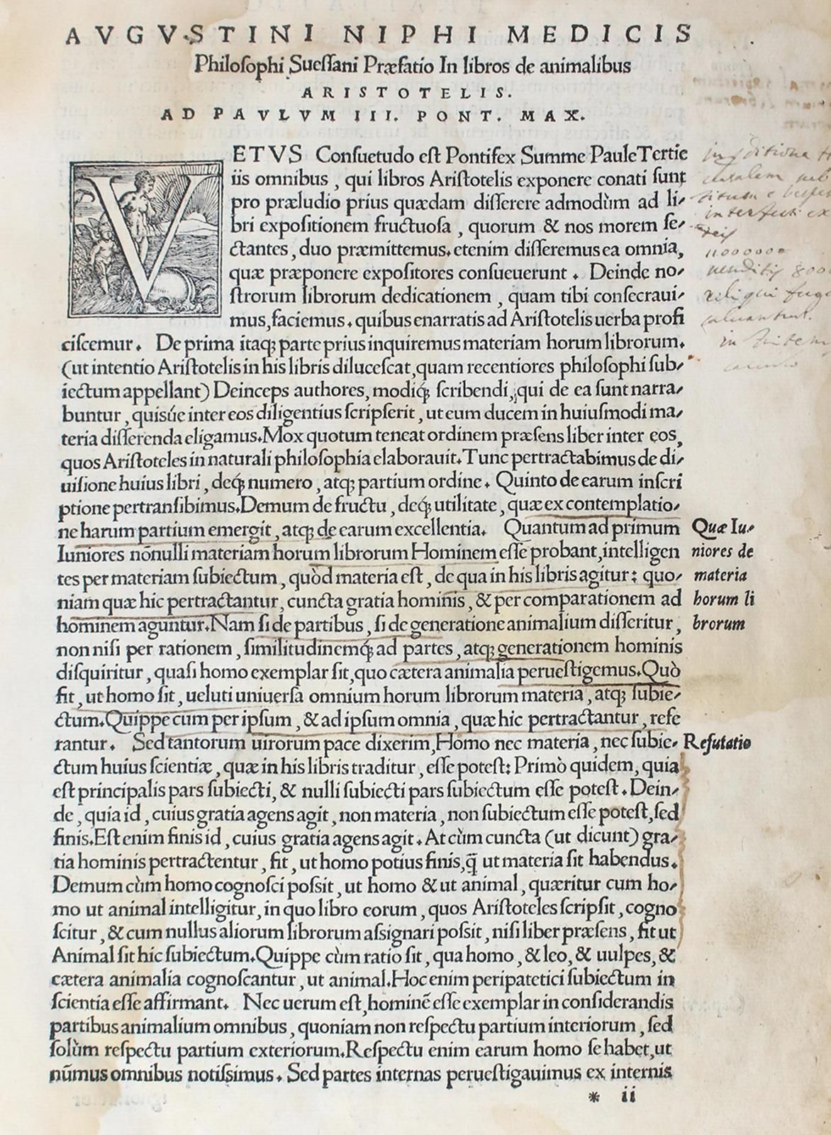 Nifo,A. Expositiones in omnes Aristotelis libros De Historia animalium libri IX,&hellip;