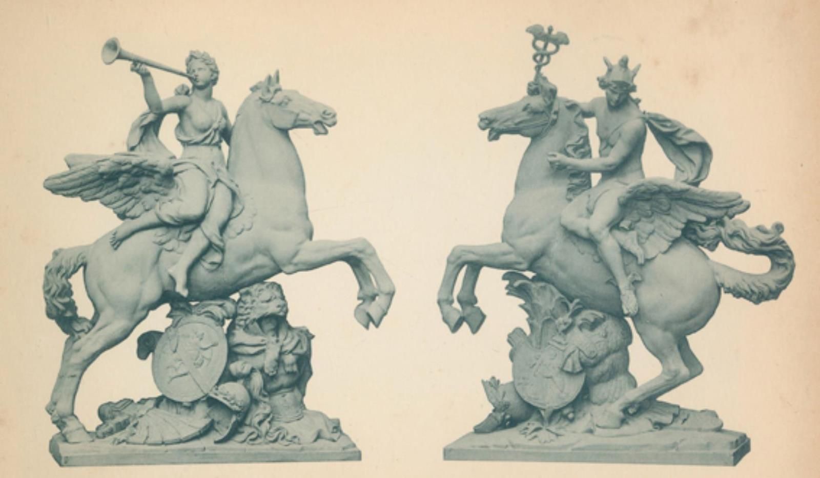 HR Bronzes d'Art. 青铜雕塑目录，可能是法国，19世纪下半叶，Qu.Gr.8°。有100张拼版图和一些间题。Okart.用绳索缝制。(有些磨损和&hellip;