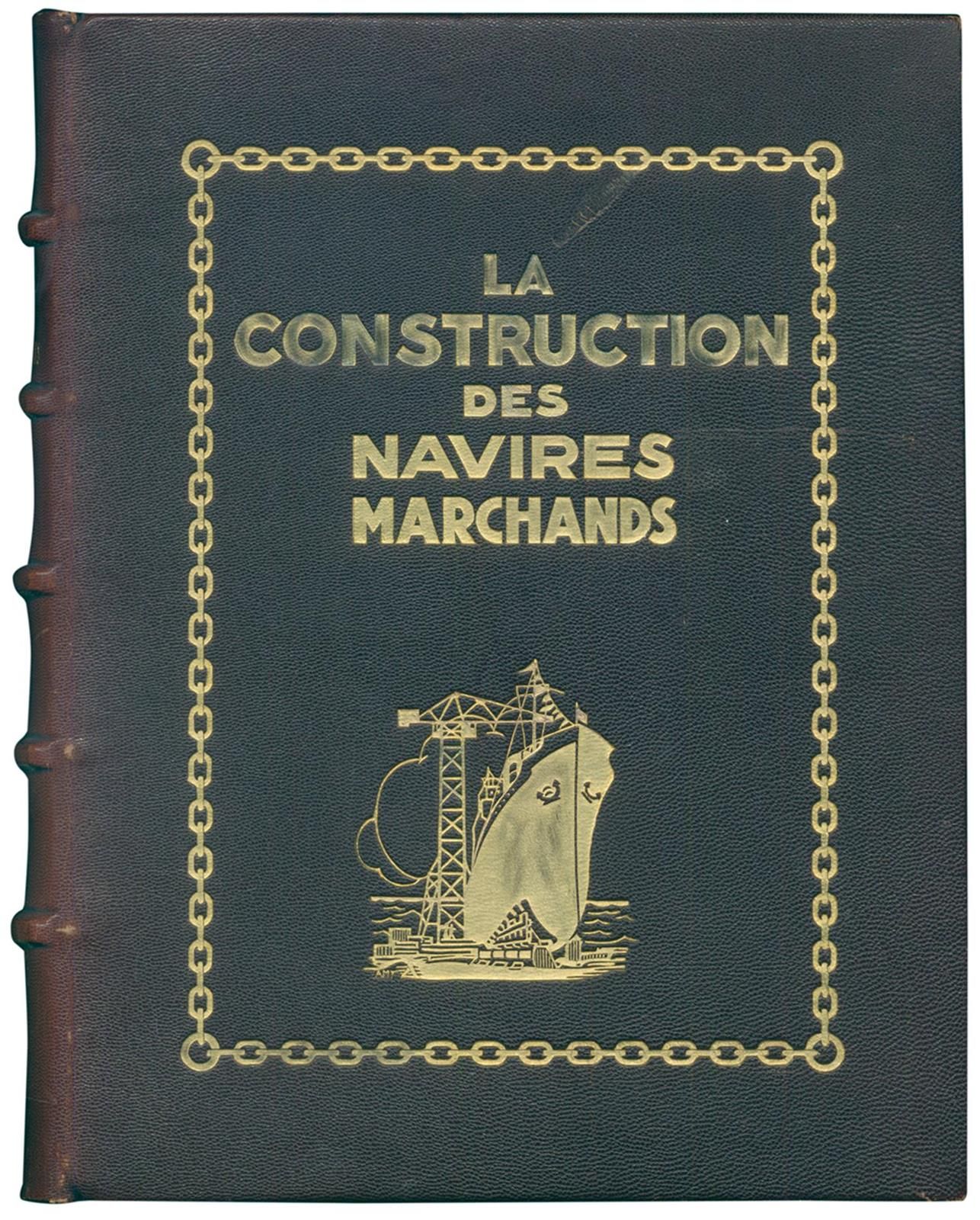 Charpentier,H. 海军舰艇的建造。巴黎，Dunod 1936年。4°。有许多插图。 III, 918 p., 1 fol.Omaroquin.有金色&hellip;