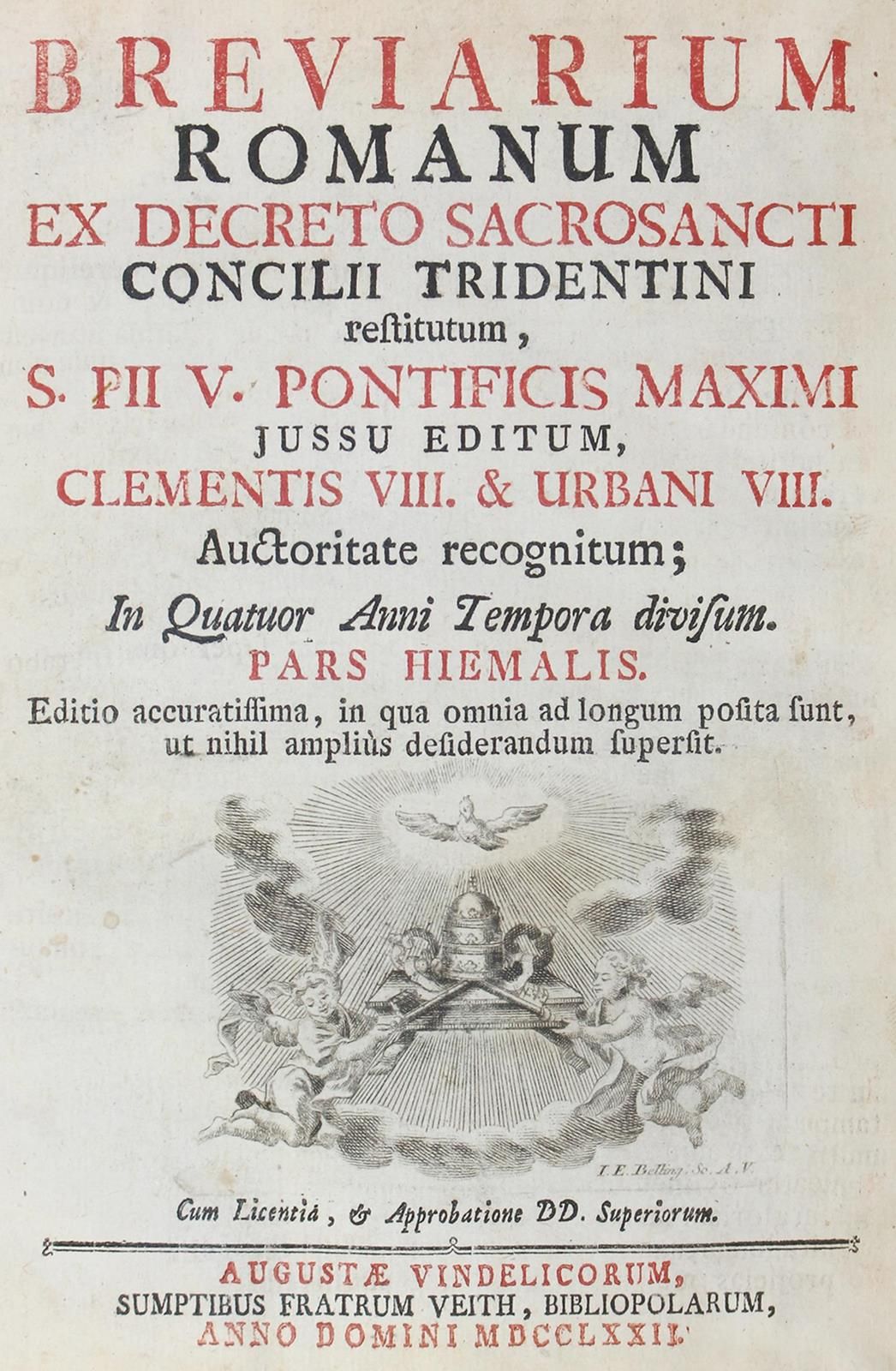 BREVIARIUM ROMANUM ex decreto SS.Concilii Tridentini restitutum, S. Pii Pontific&hellip;