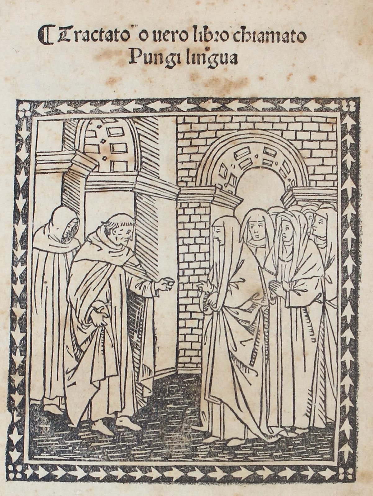 Cavalca,D. Pungi lingua. Florence, (B. Di Libri) 1494. 106 (of 112) nn. Woodcuts&hellip;