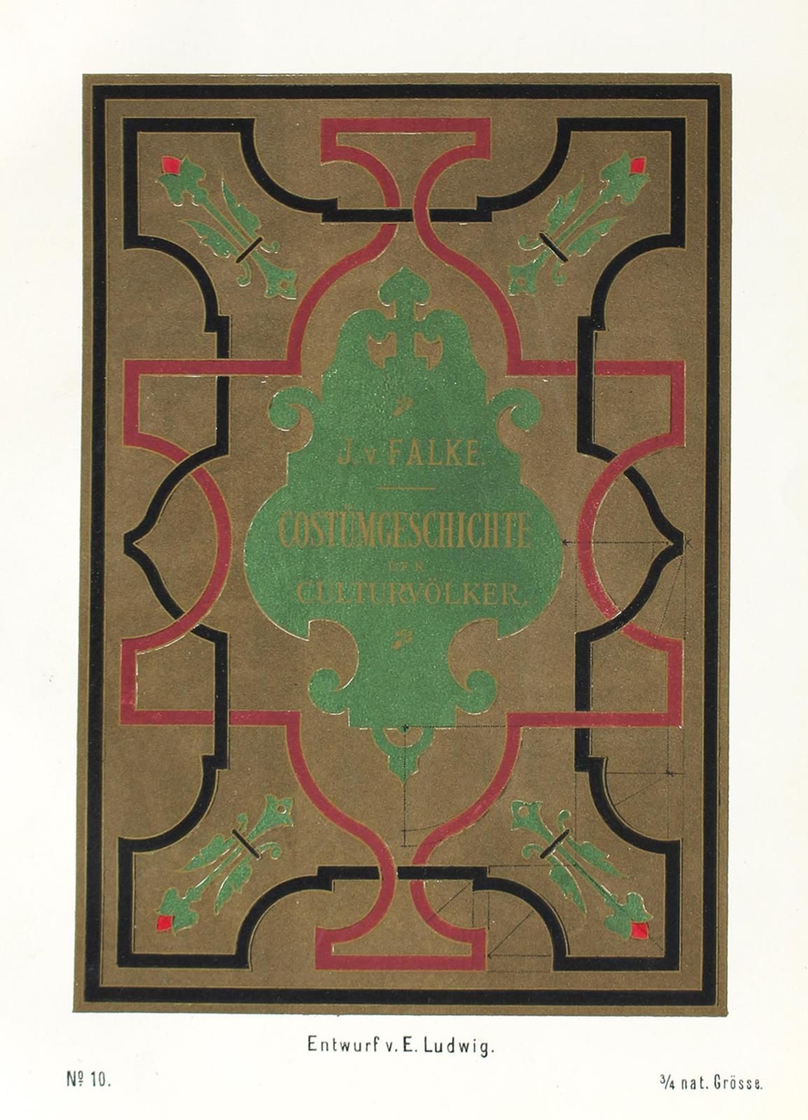 Ludwig,E. U. O.Horn. 用于手工镀金的书籍封面和书脊装饰的模式和图案。Gera, Horn & Patzelt 1885. 4°.有41张（部&hellip;
