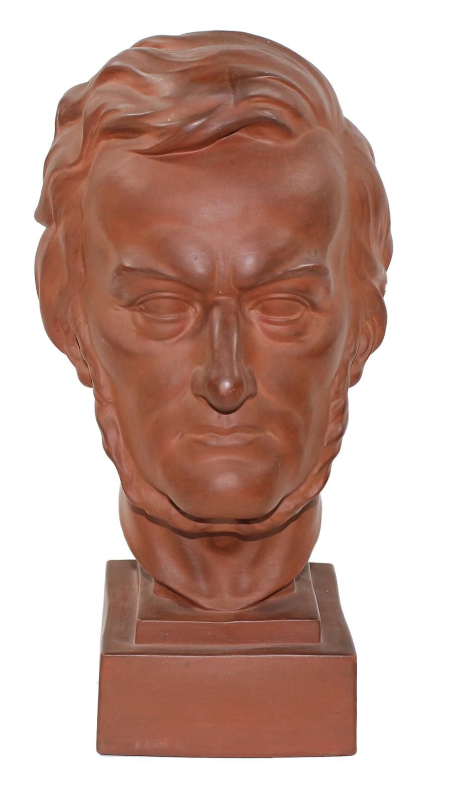 Wagner, Richard. Magnifique buste-portrait en céramique de couleur rouge-brun. F&hellip;