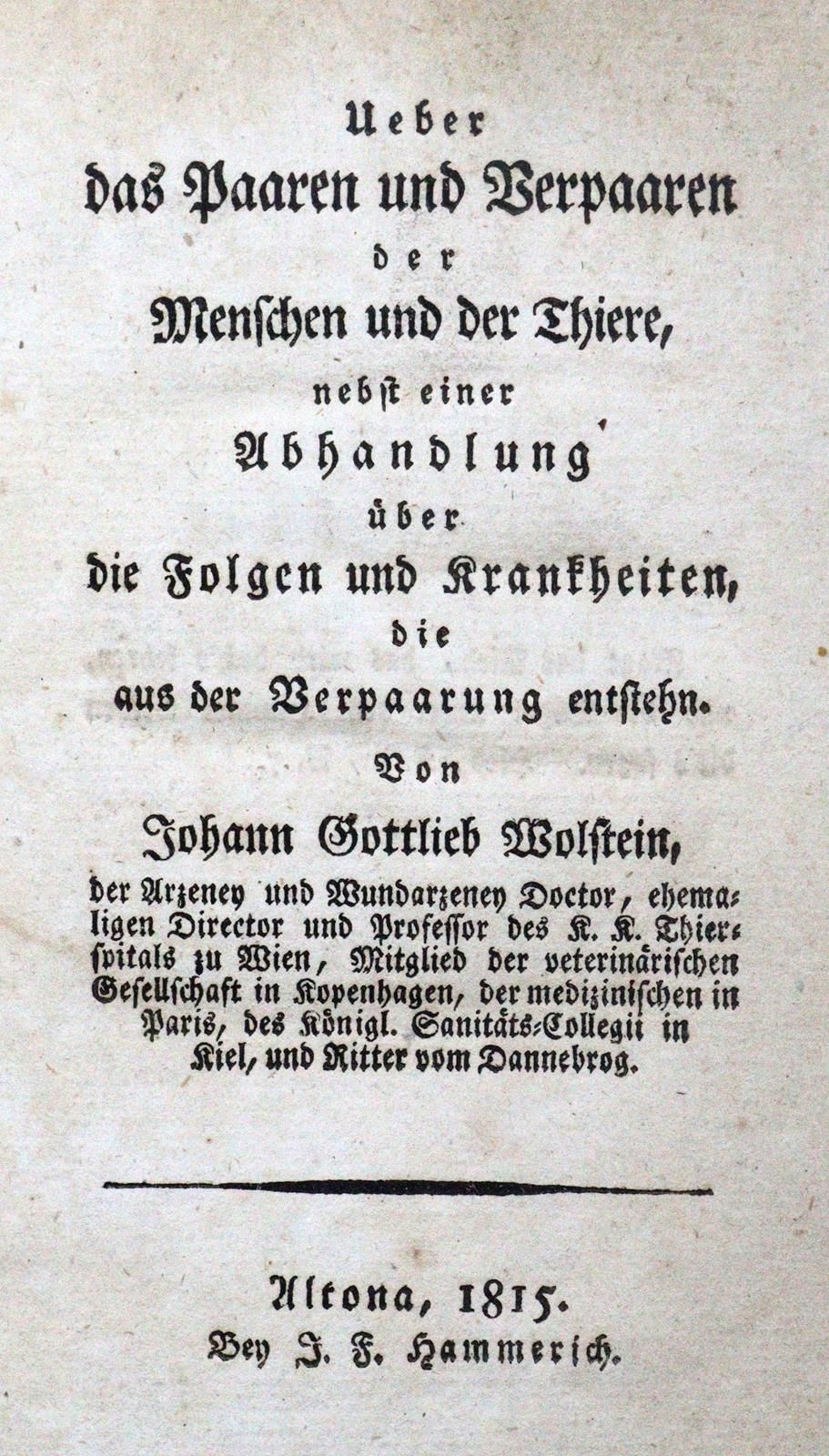 Wolstein,J.G. The first of these is a book on the subject of the mating of human&hellip;