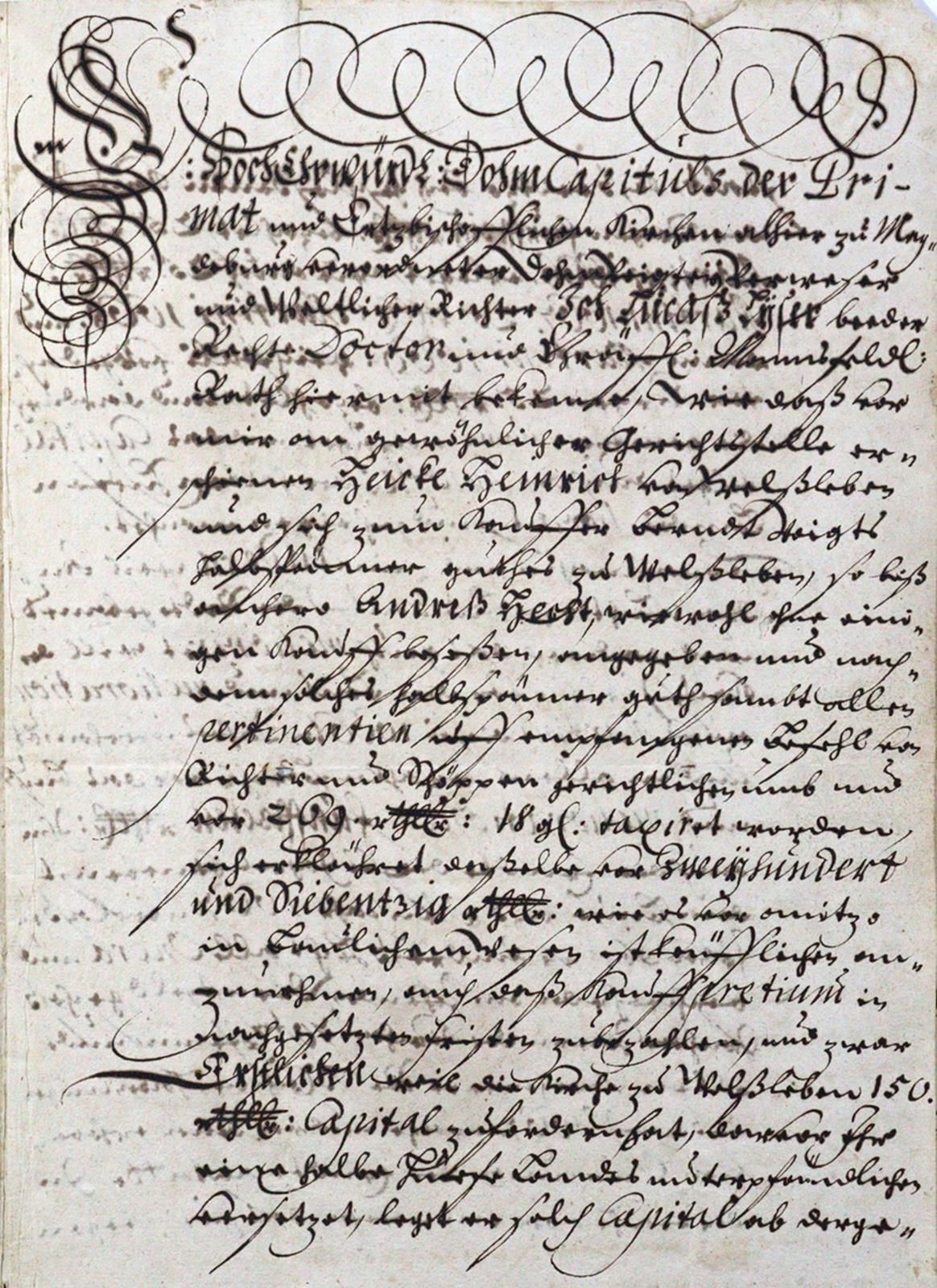 Magdeburg. Document du chapitre de la cathédrale de l'église de Magdebourg. Manu&hellip;