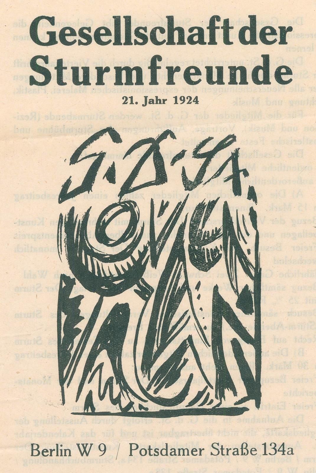 Sturm, Der. Sammlung von 5 Druckerzeugnissen. Bln. Ca. 1921-24. ╔Enthält: Der St&hellip;