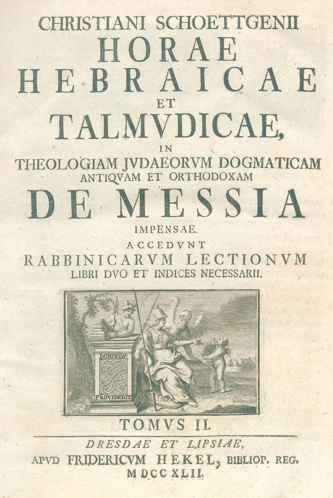 Schoettgen,C. Horae hebraicae et talmudicae in universum Novum Testamentum... 2 &hellip;