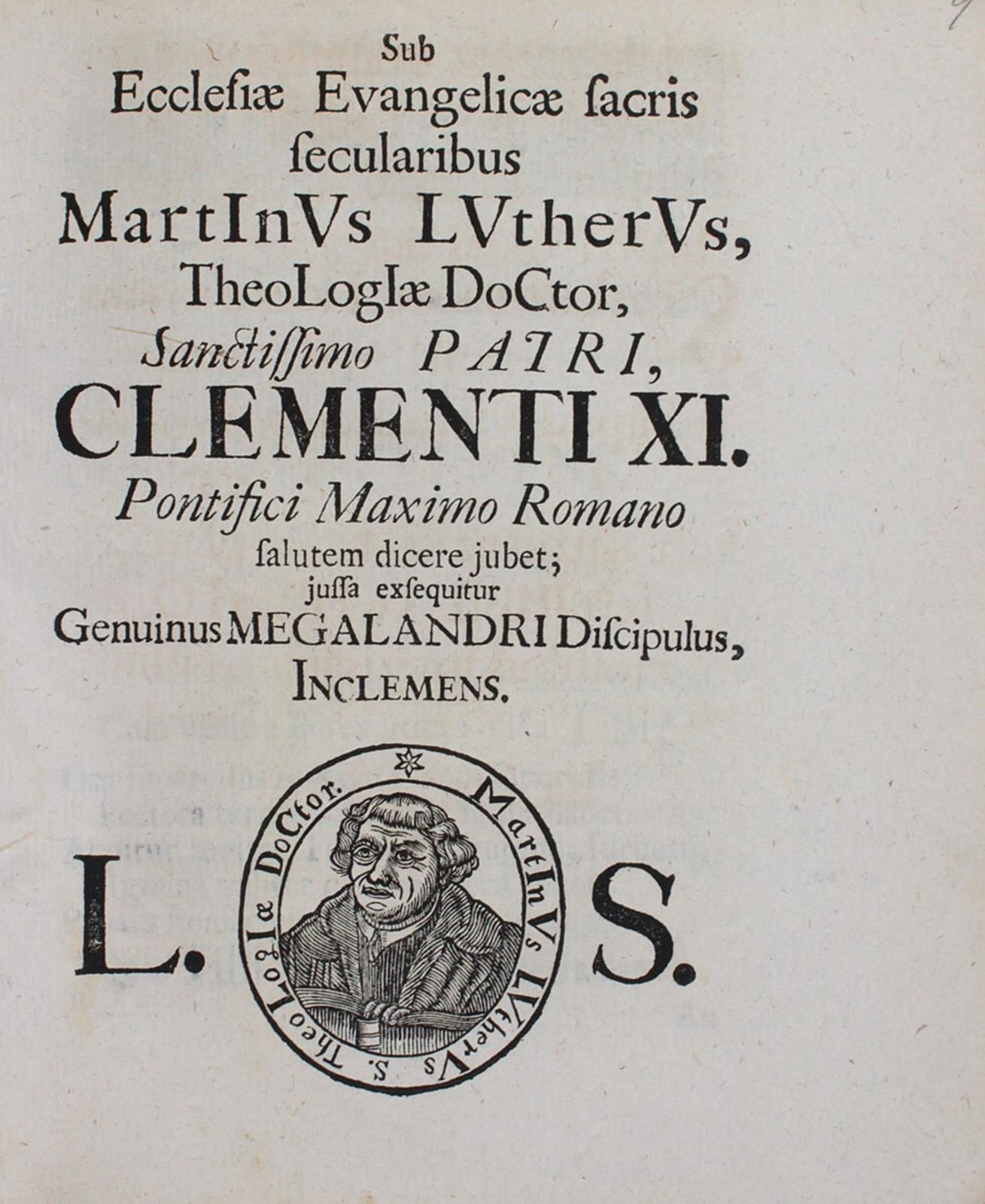 Inclemens (Pseud.). Sub Ecclesiae Evangelicae sacris secularibus Martinus Luther&hellip;
