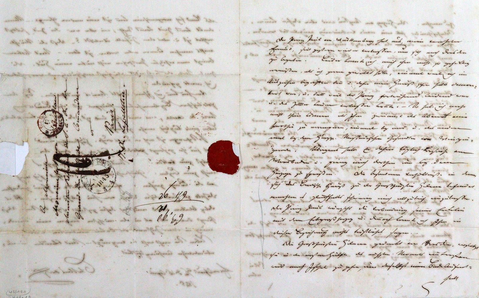 Blittersdorf, Friedrich Frhr. V., 巴登州公务员和政治家（1791-1861）。Eh.有签名的信，日期。法兰克福a./M.，18&hellip;